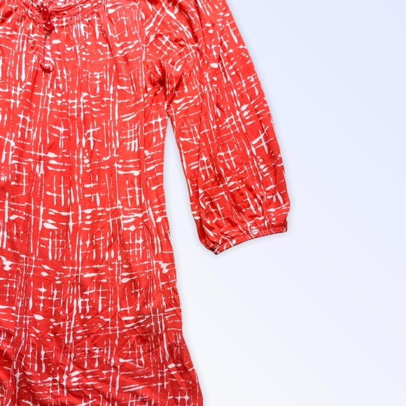 Deletta Red & White Top with 3/4 Sleeves Sz ExS - Picture 4 of 5